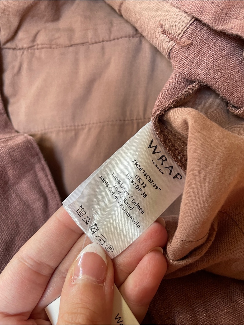 WRAP LONDON Womens Wide Leg Linen Trousers Pants High Rise Size 8 NWOT Coastal # - Picture 7 of 9